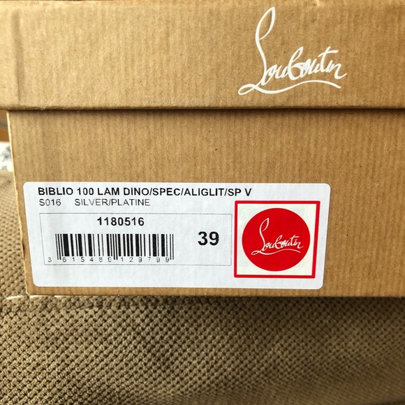 Louboutin Biblio Silver Glitter, like new heels - Picture 8 of 8